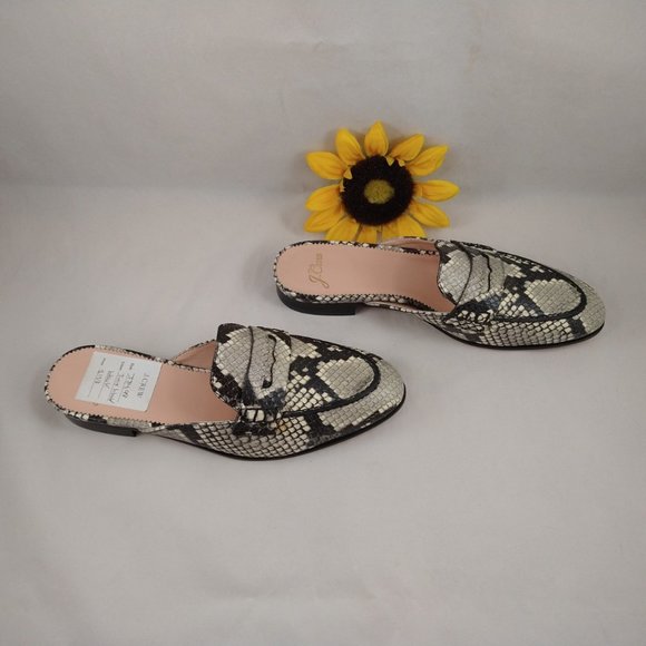 J.Crew Womens Academy Snake Leather Penny Loafers 6 - Picture 16 of 16